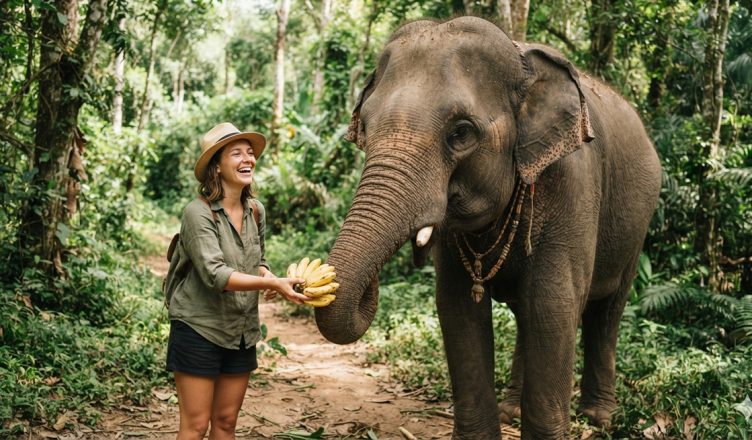 Koh Samui Elephant Sanctuary Tour: Private Cruise Shore Excursion 1 Ethical Koh Samui Elephant Sanctuary Tour with rescued elephants in jungle habitat