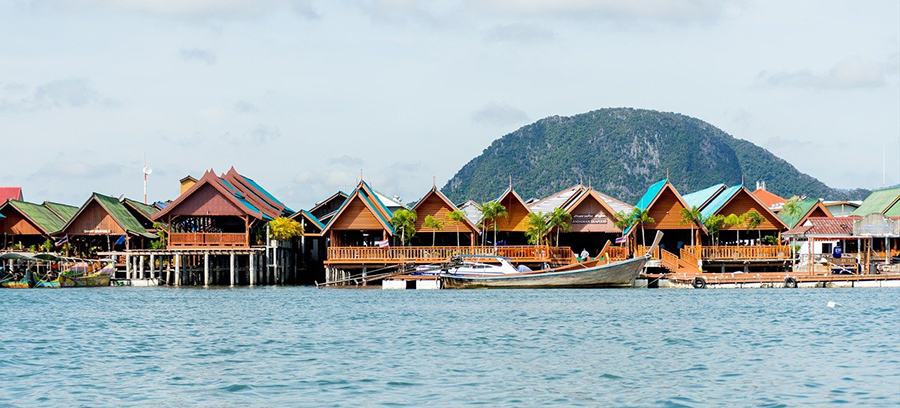 Floating stilt village and local community at Panyee Village on phang nga bay tour.