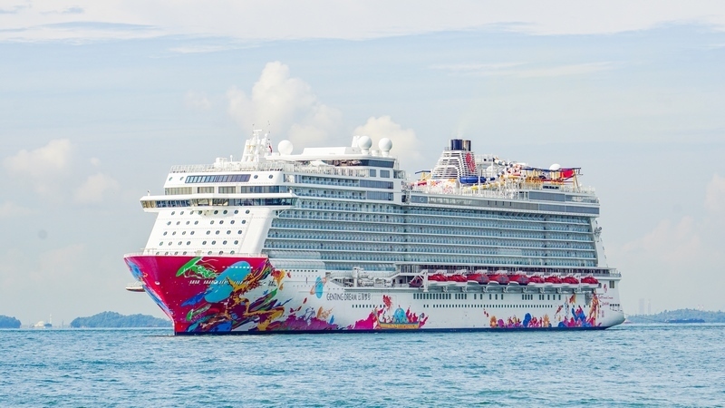 Genting Dream cruise ship anchored for Phuket shore excursions