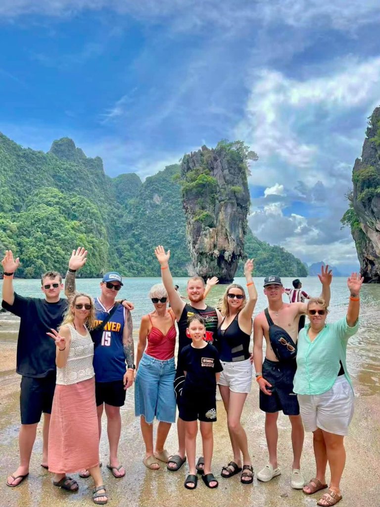 Happy cruise tourists enjoying a private Phuket shore excursion Happy cruise tourists enjoying a private Phuket shore excursion