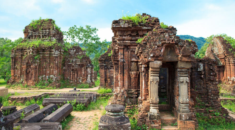 Exploring the UNESCO World Heritage Site, My Son Sanctuary. A view of the UNESCO World Heritage Site, My Son Sanctuary.