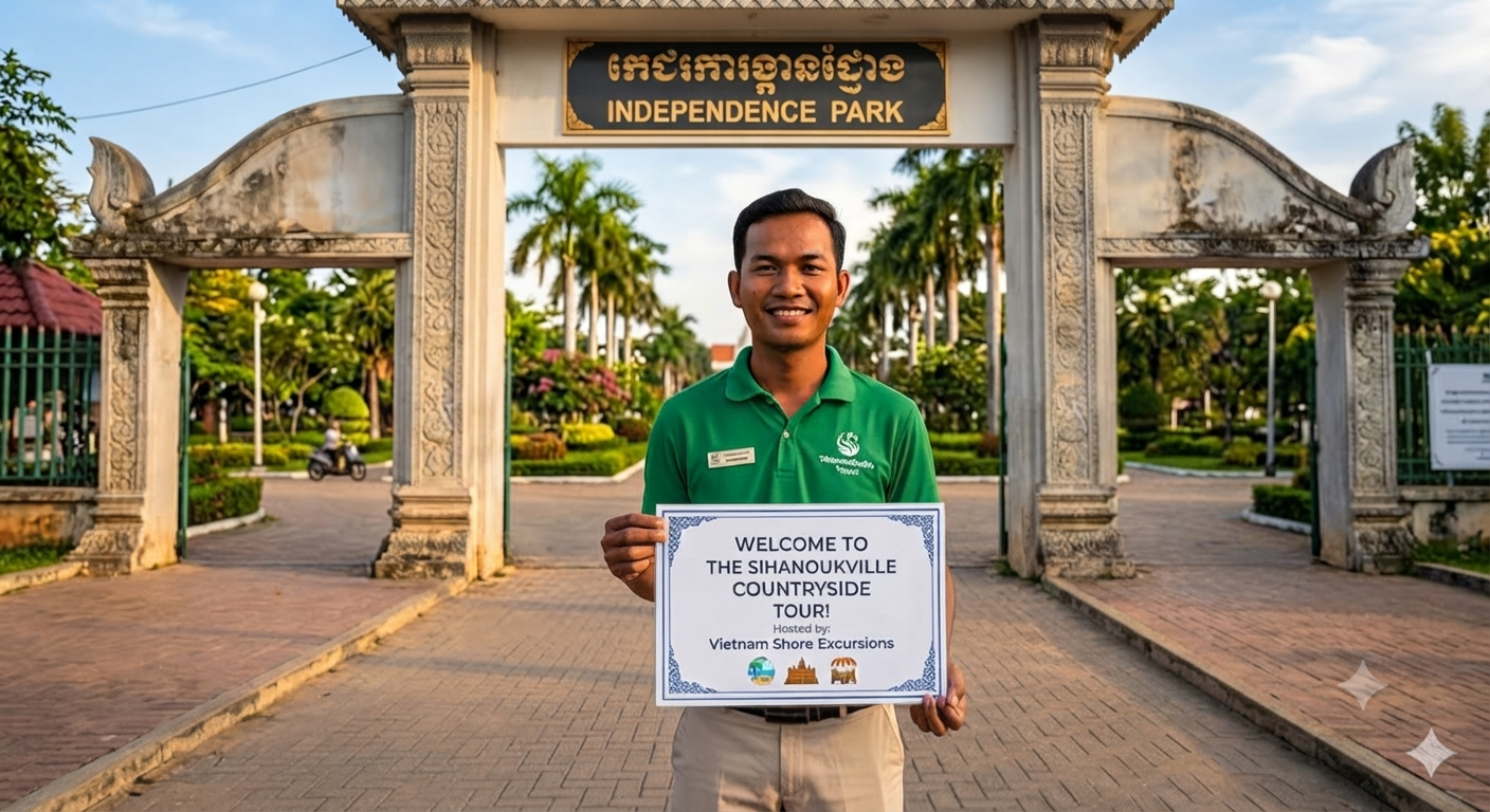 Seamless pick-up guaranteed! Our professional tour guide will be waiting right at Independence Park with a personalized welcome sign to start your Sihanoukville Countryside Tour smoothly.